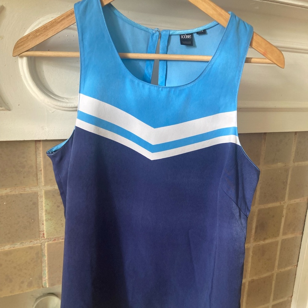 Simons Blue and White Sleeveless Top